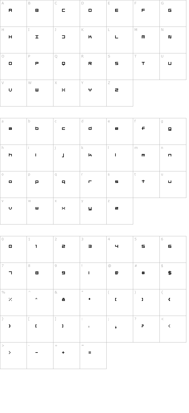 Linesquare Rounded Extended character map