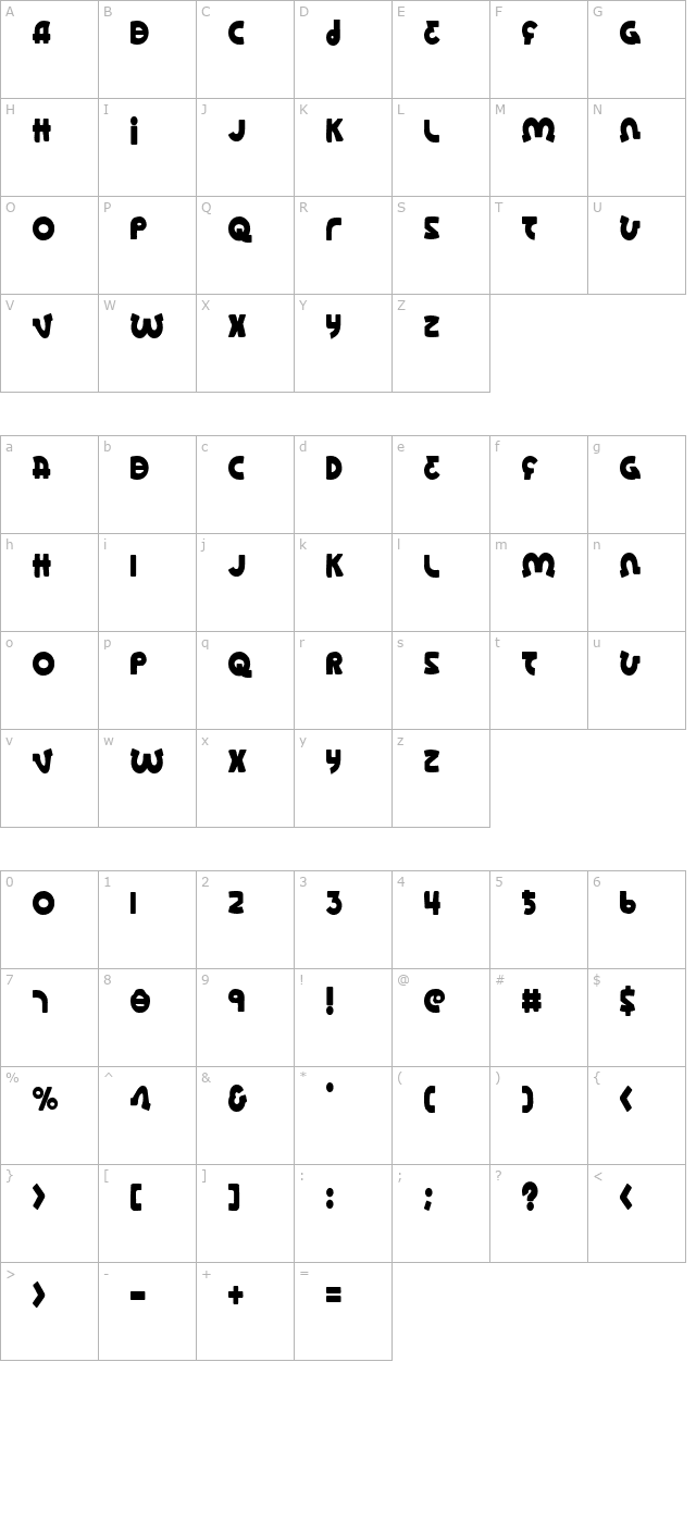 lionel-condensed character map