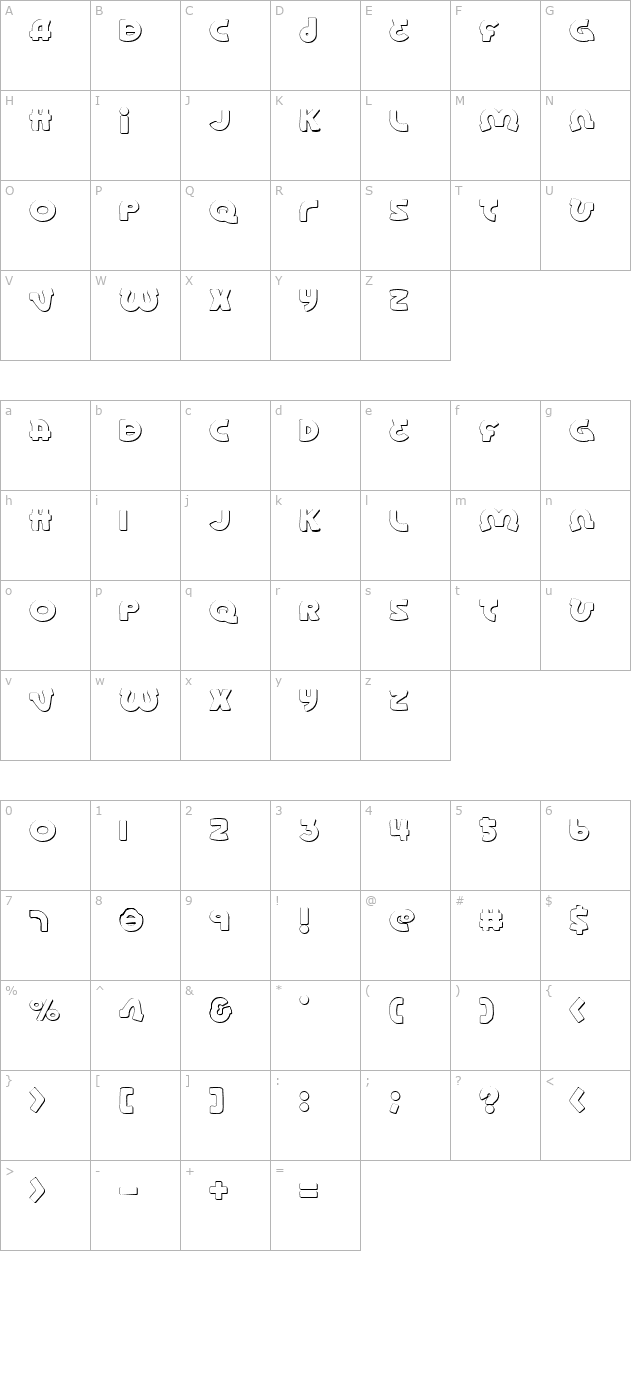 lionel-shadow character map