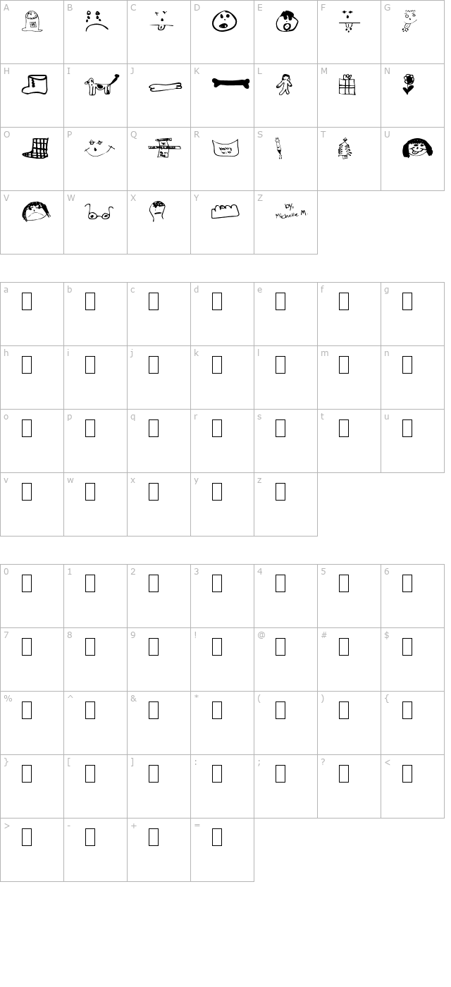 little-sister-dingbats character map