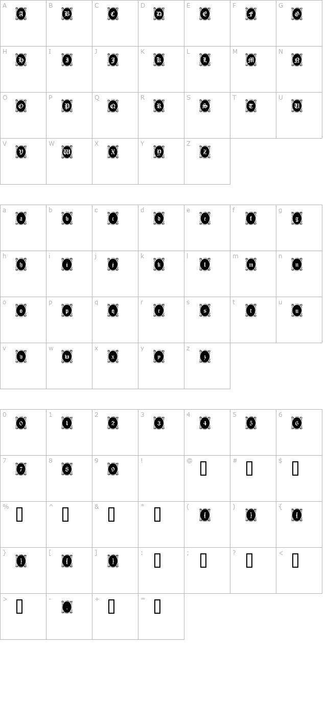 looking-glass character map