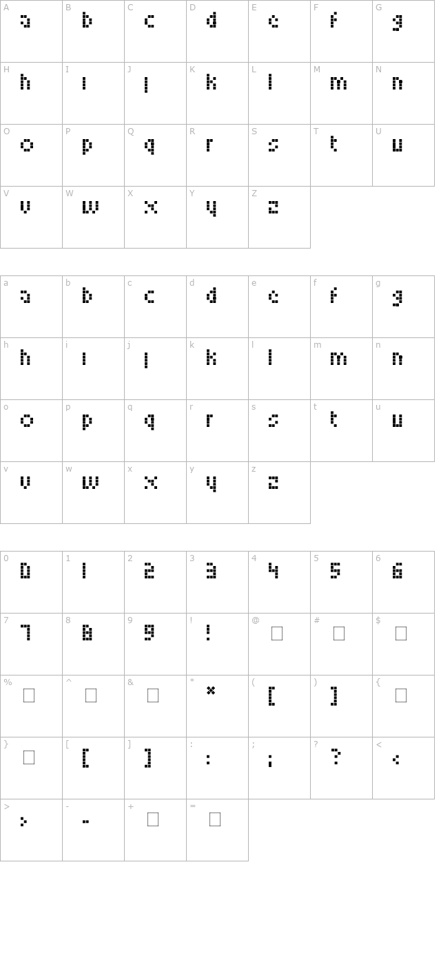 looksky-font character map