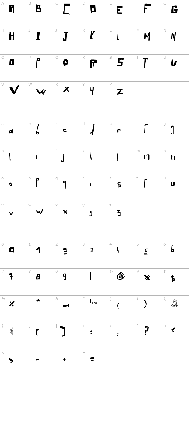 loose-gangster character map