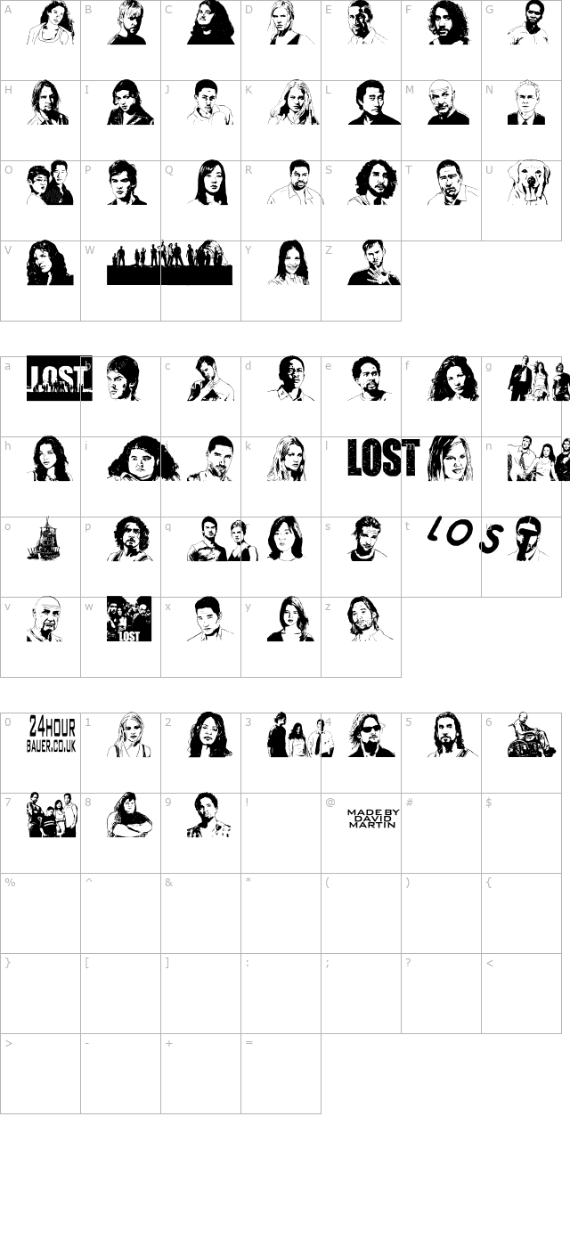 Lost Forever character map