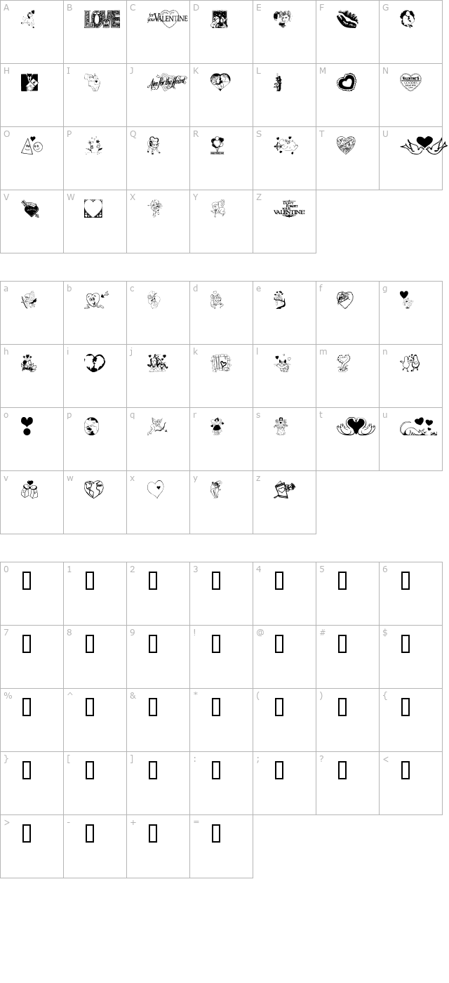 Love Poision character map