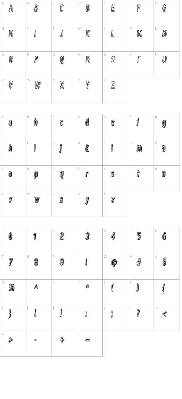 lower-metal character map