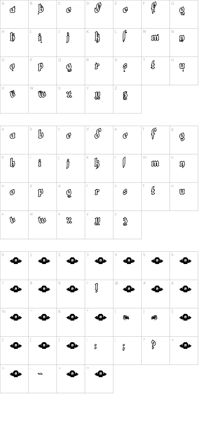 LT White Fang character map