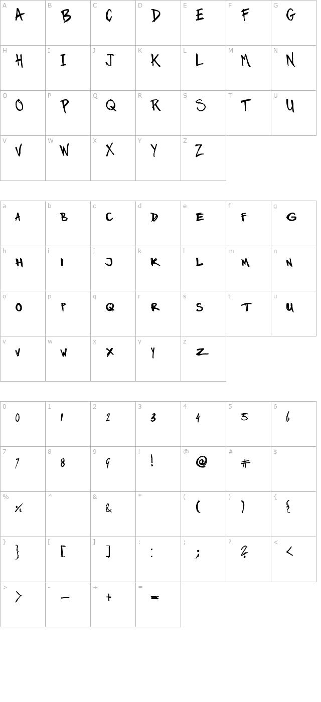 Marker Twins character map