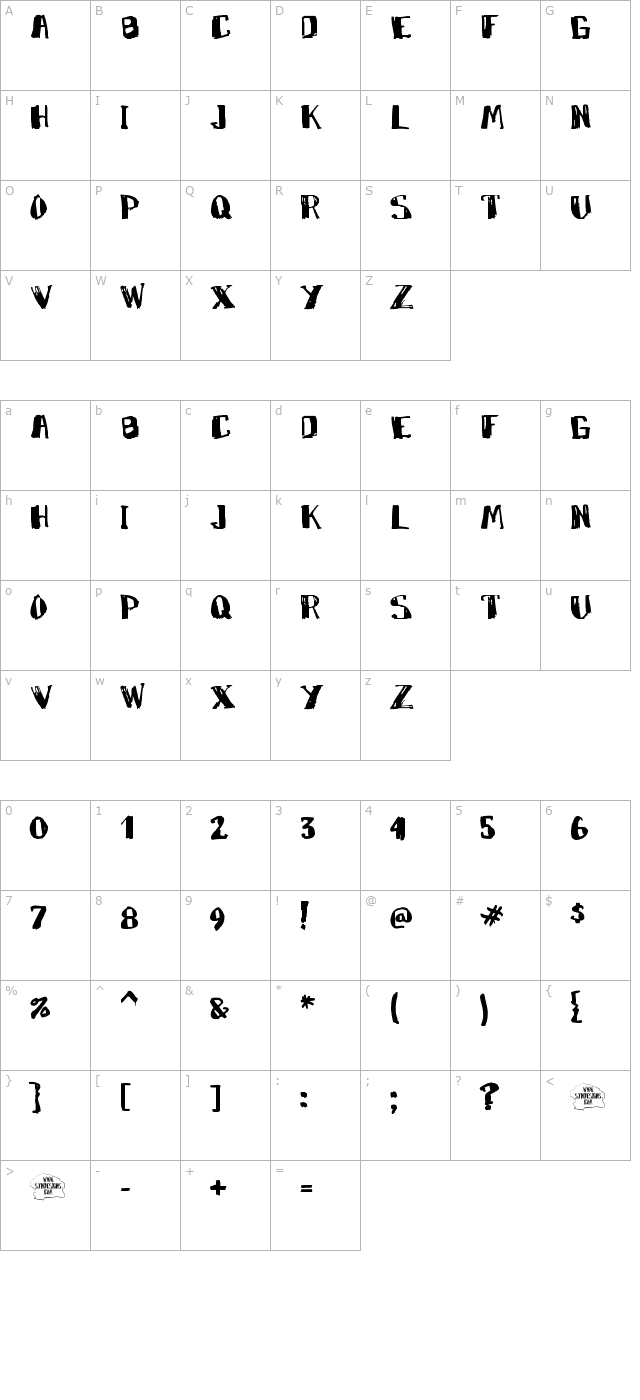 Marky Marker character map