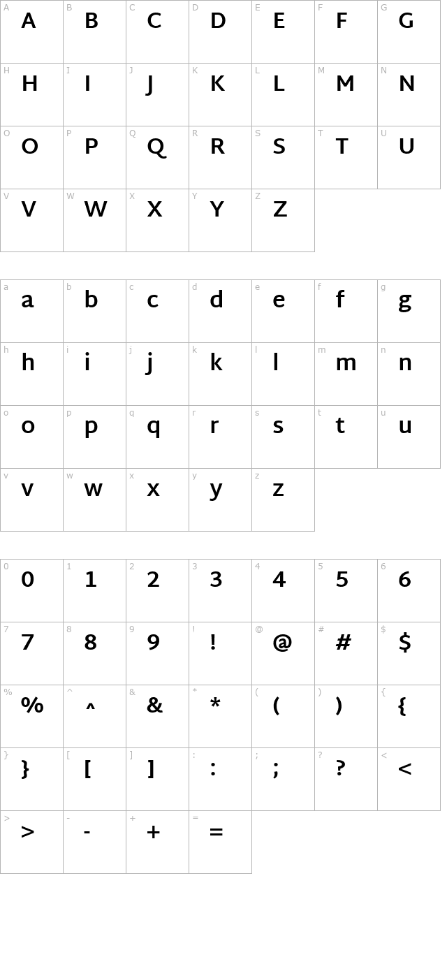 martel-sans-bold character map