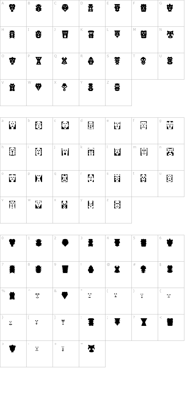 Maskalin character map