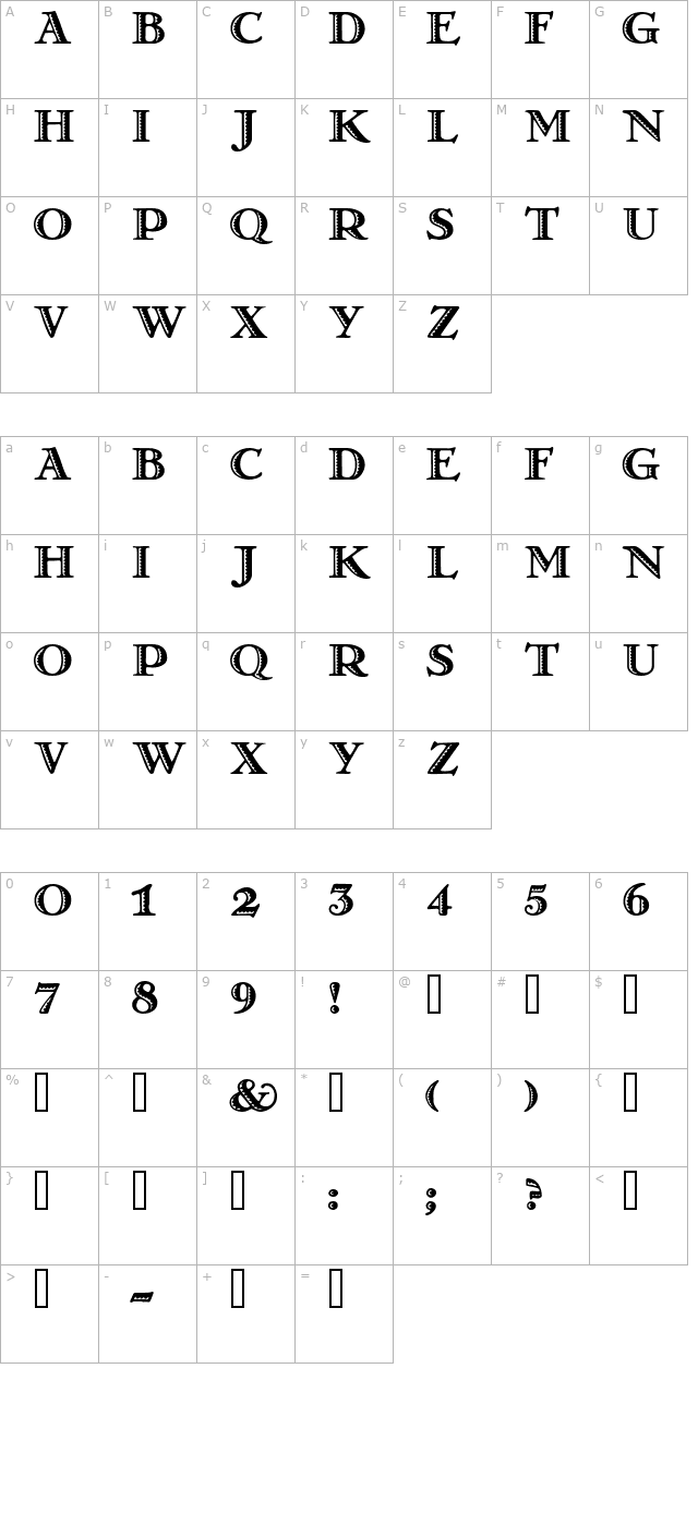 Matador character map