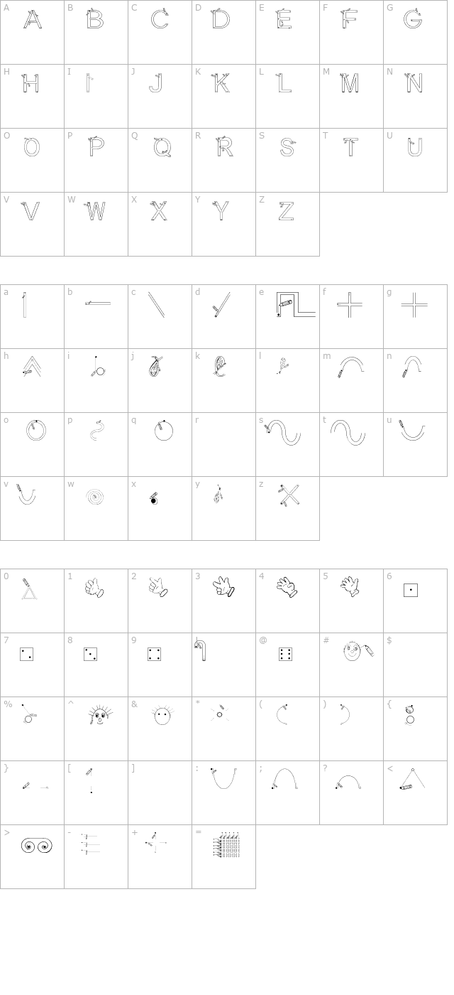 Maternellecolor Graphisme character map