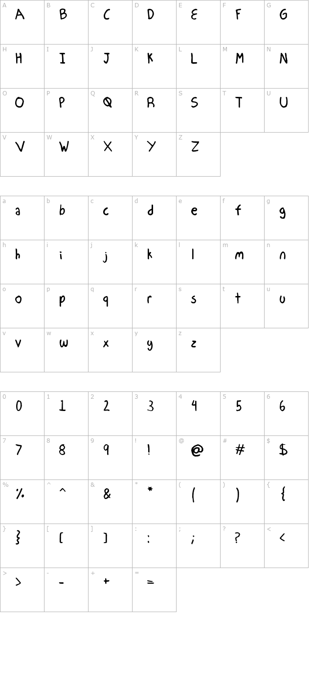 mechanical-pencil character map