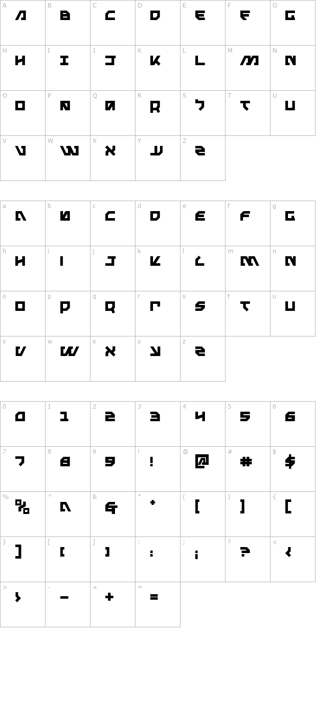 metal-storm-bold character map