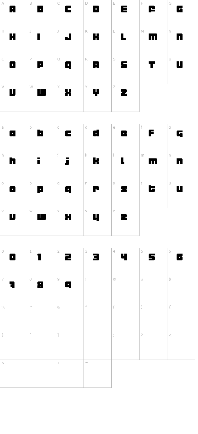 Metropolian character map