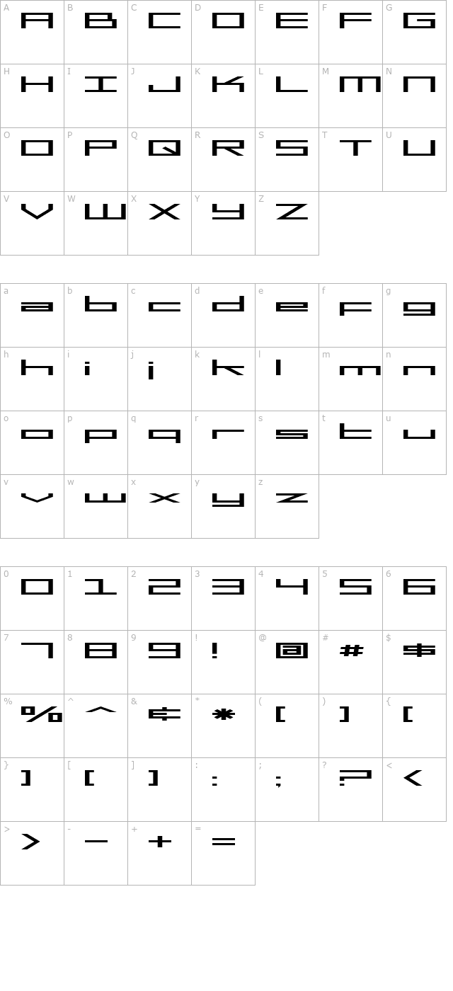 mgs2-menu character map