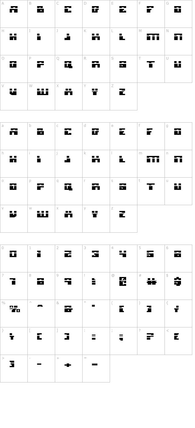 Micronian Laser Expanded character map