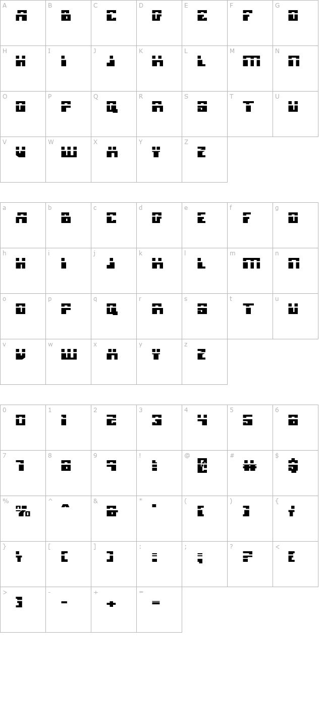 Micronian Laser character map