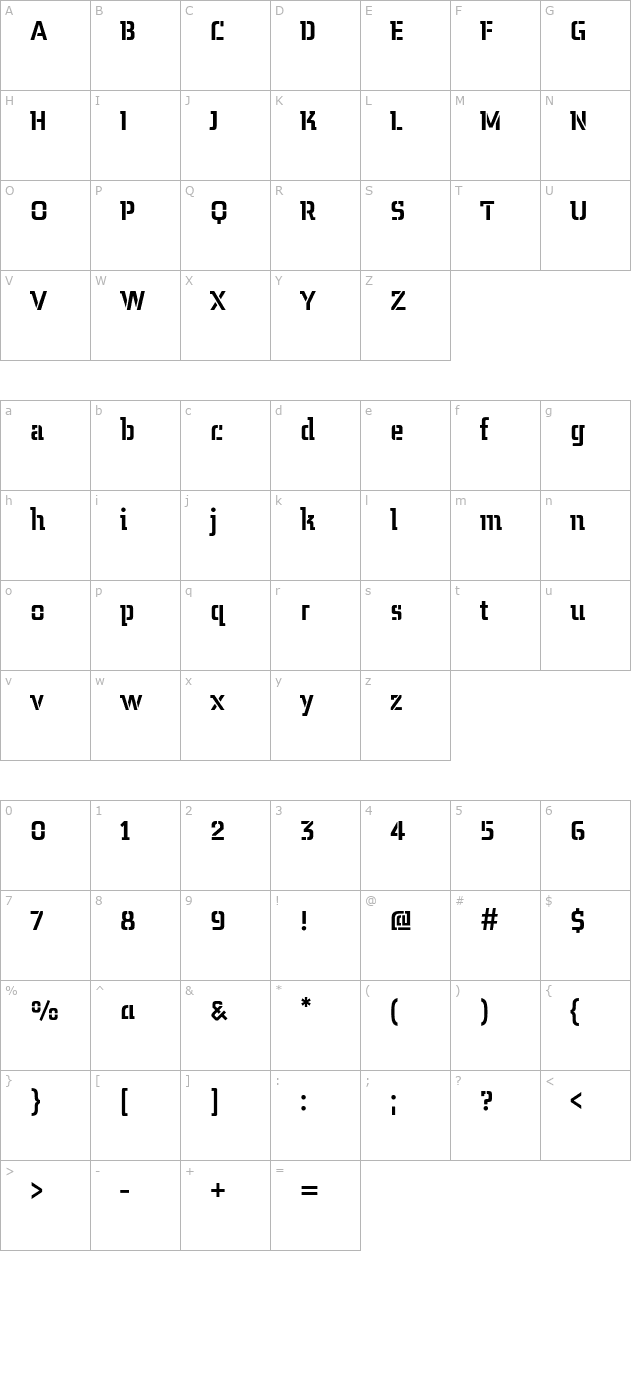 midnightkernboystencil character map