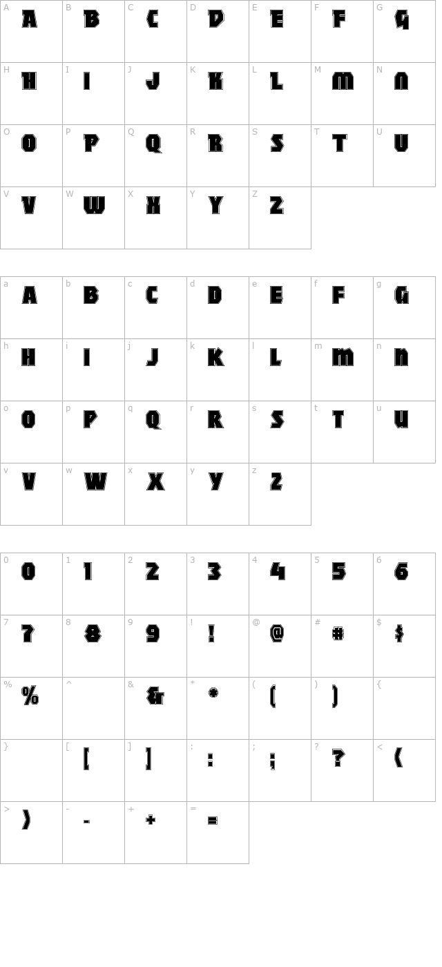 MightyContour-Black character map