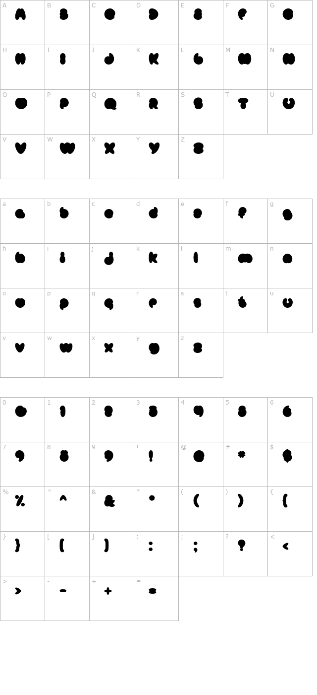 Mister Loopy Fill character map