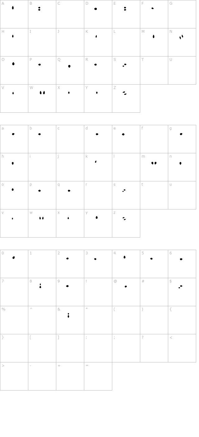 Mister Loopy Loops character map