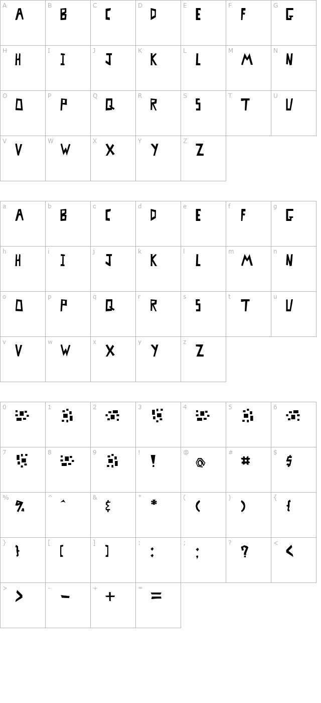 MisterBass Full character map