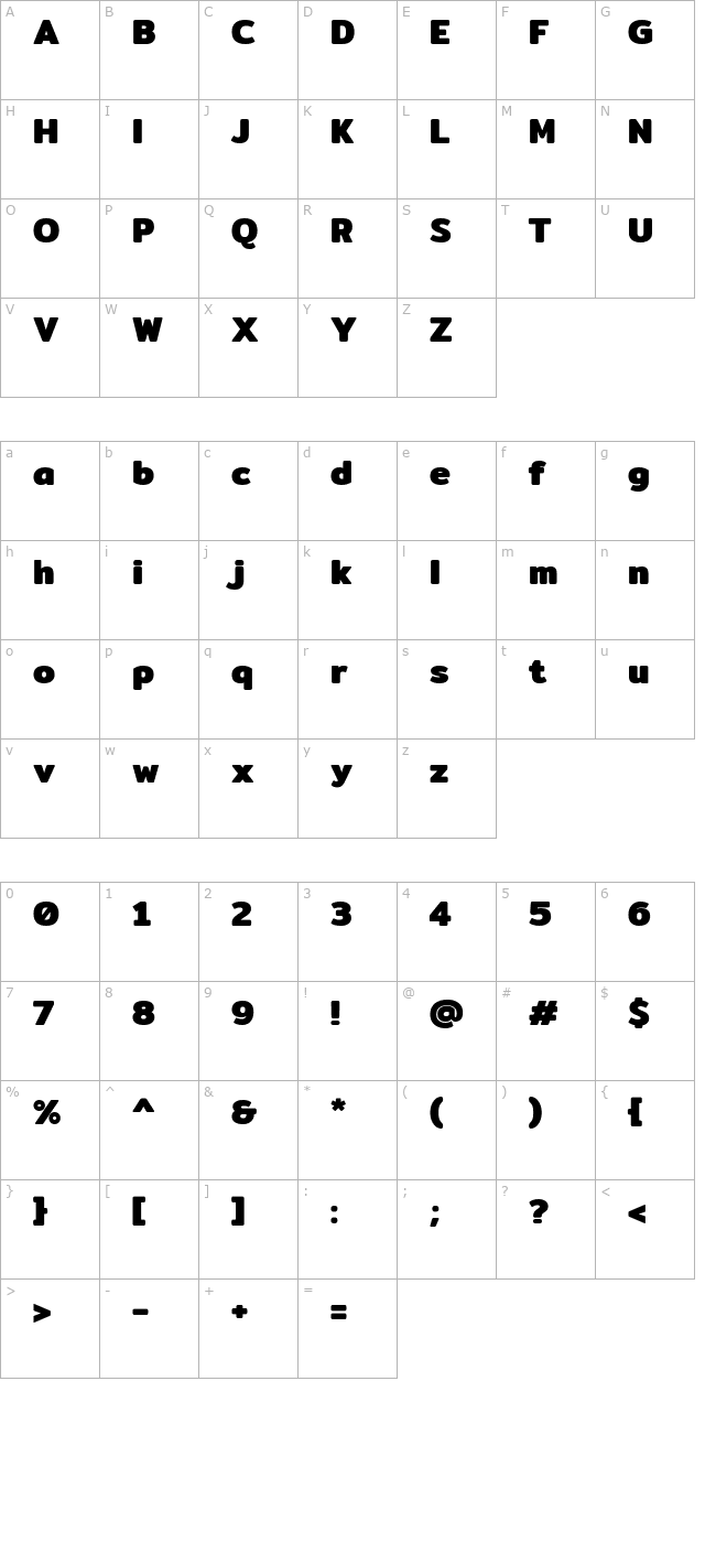 Mitr Bold character map