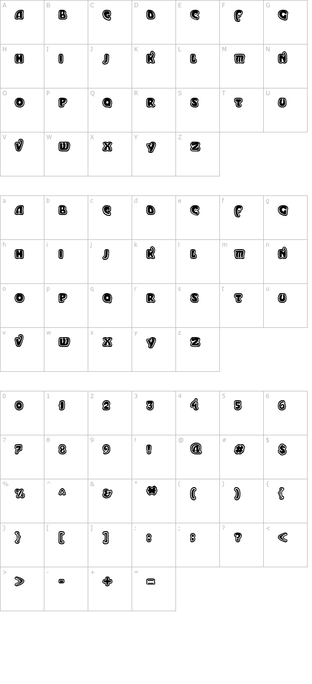 moderno-outline character map