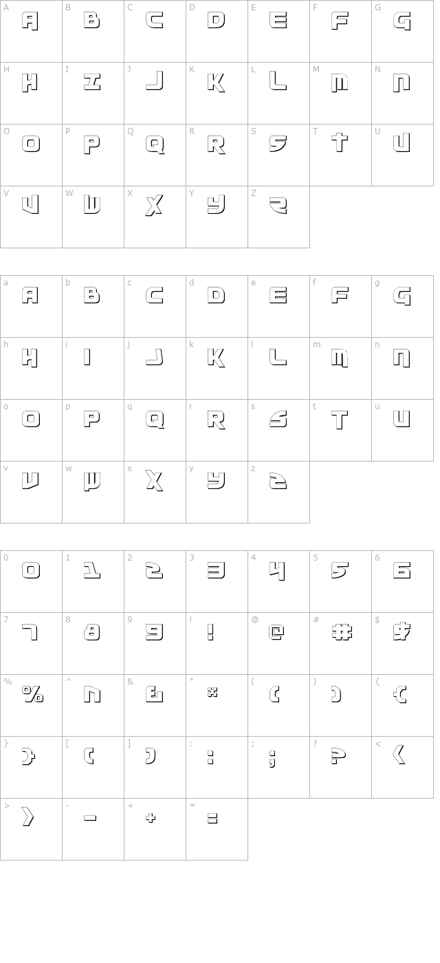 moltors-outline character map