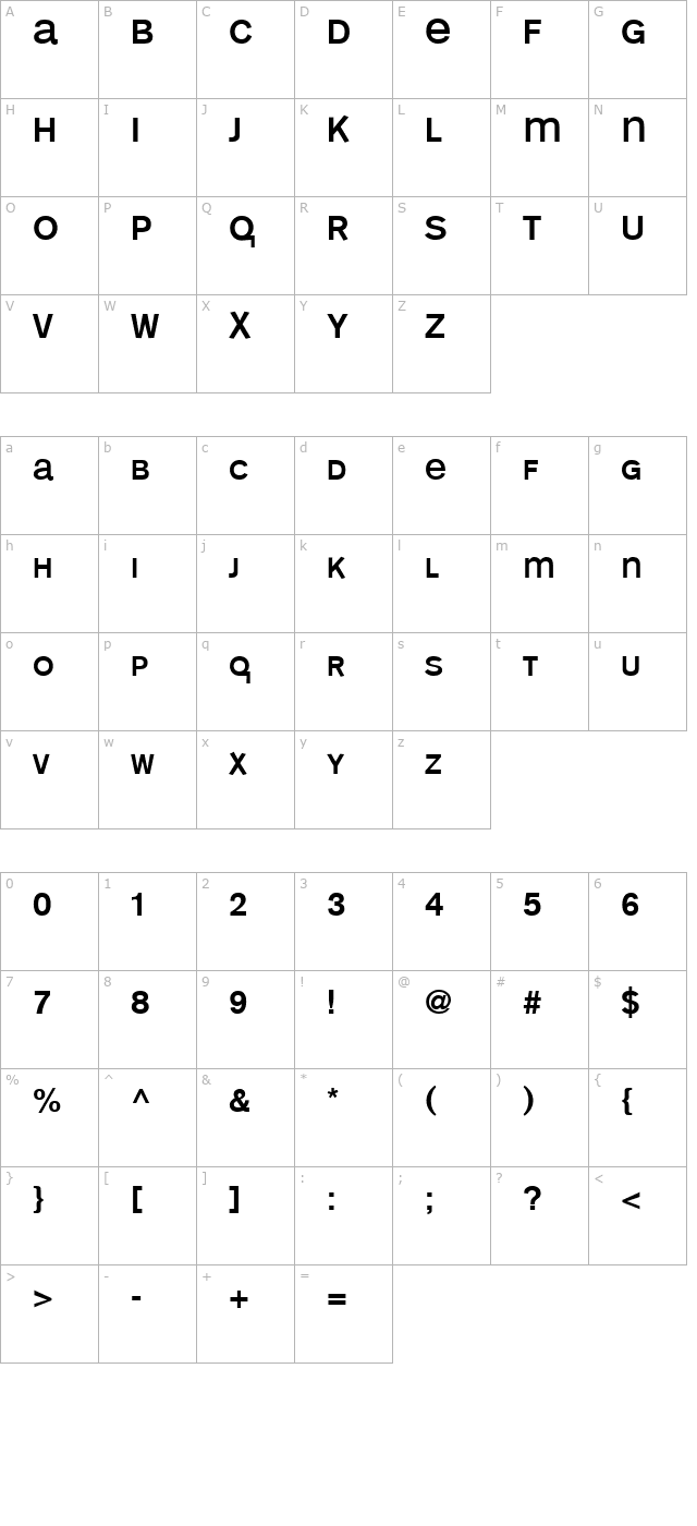 MonoAlphabet Regular character map