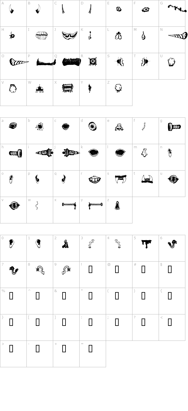 monster-masher character map