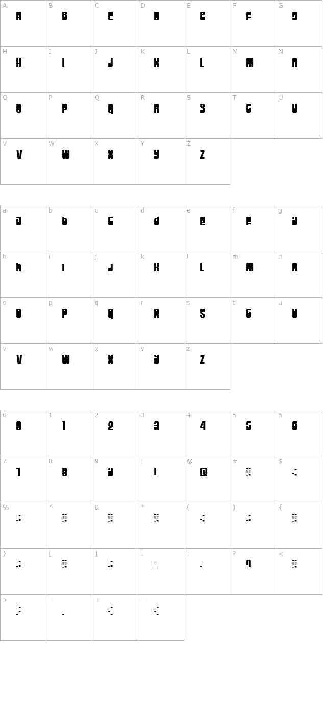 Moog Schmoog character map