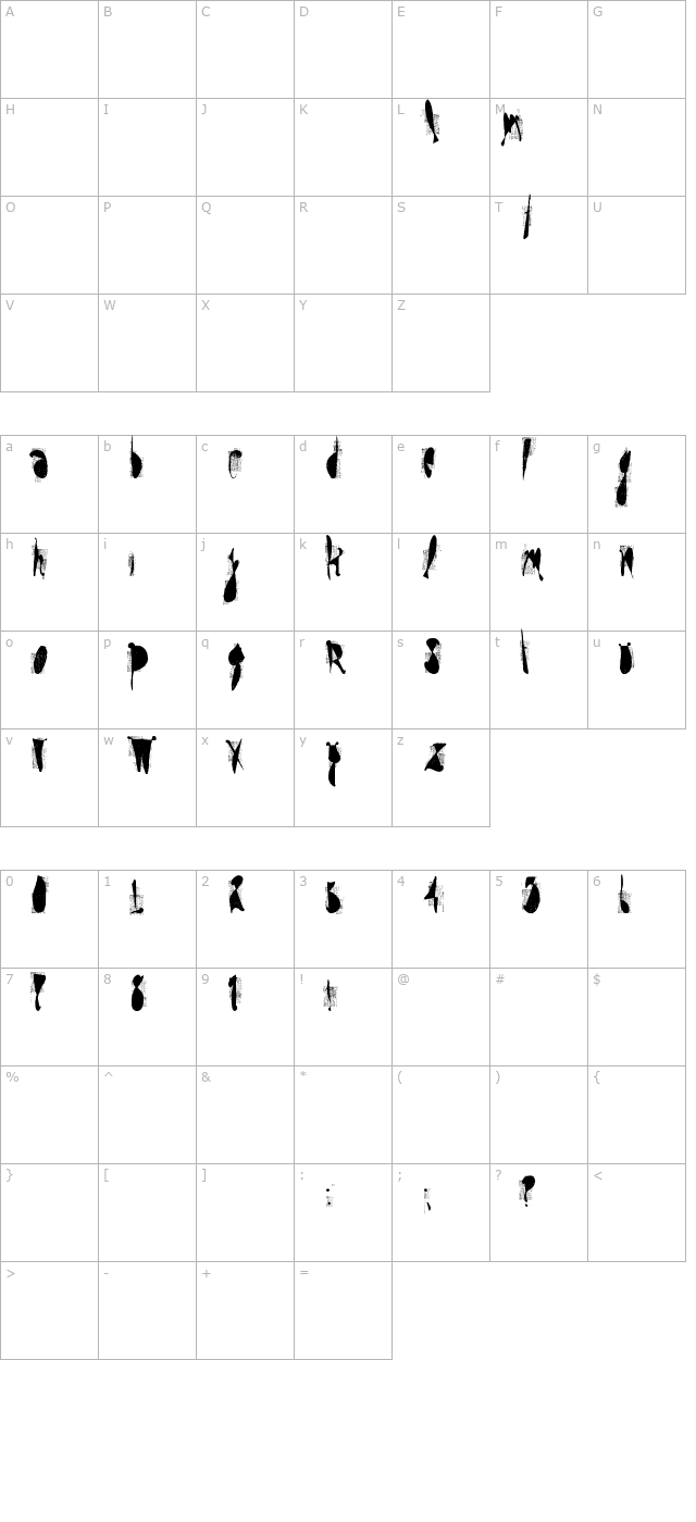 Moskito Screen character map