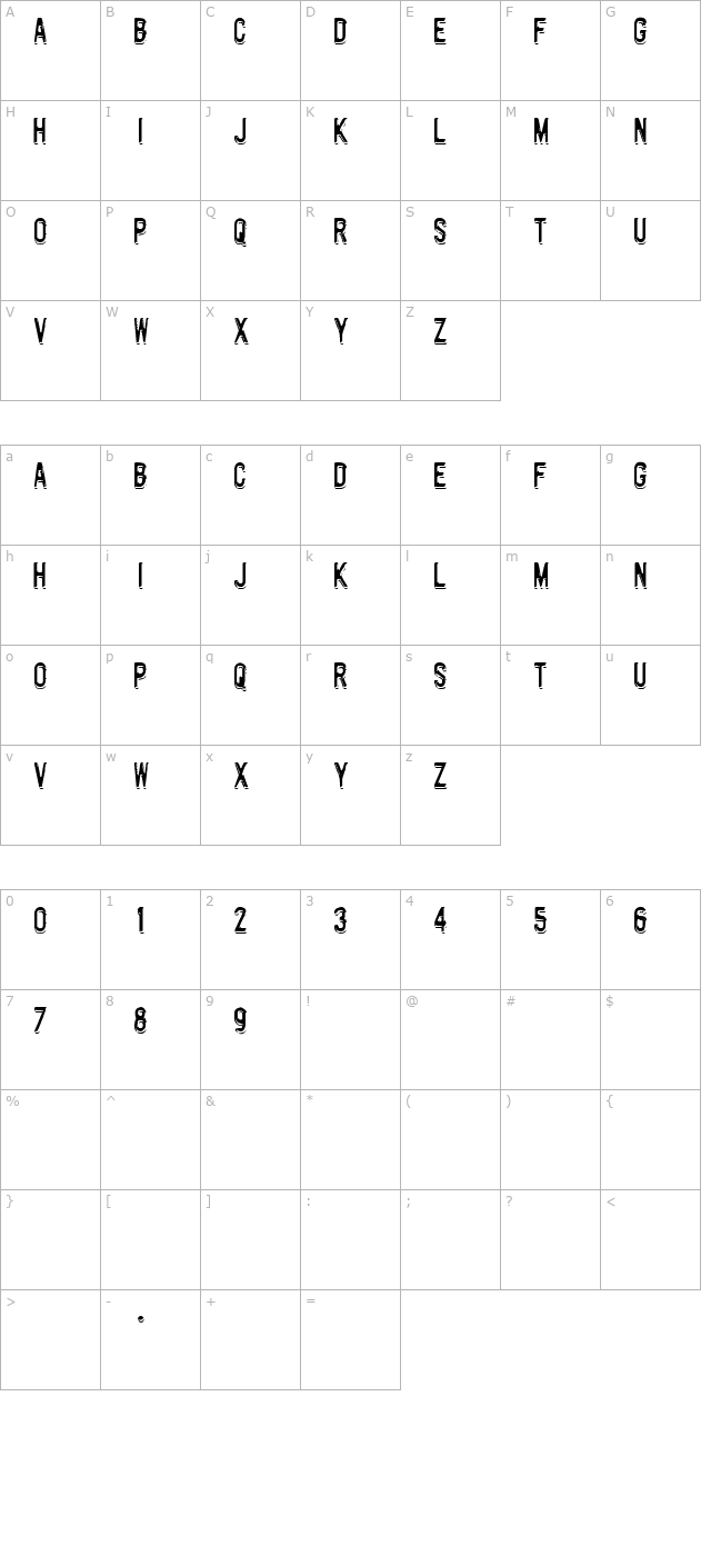 motorway character map