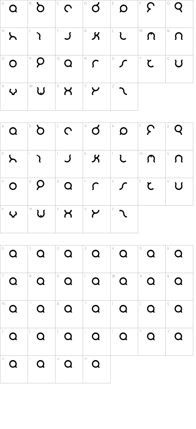 Mozzie character map