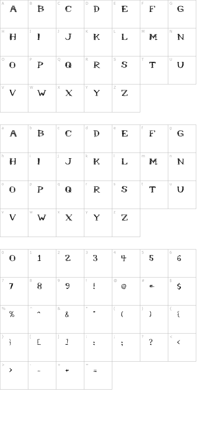 Mr. B character map