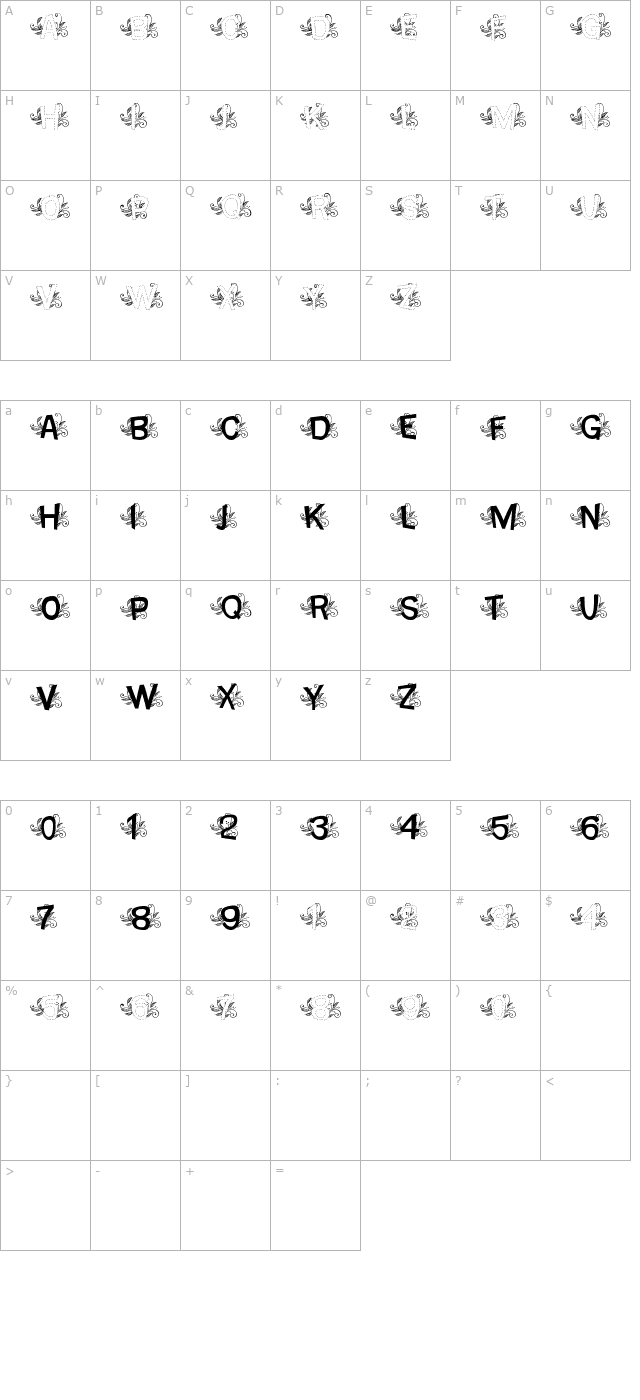 MTF Base Dash Leafy character map