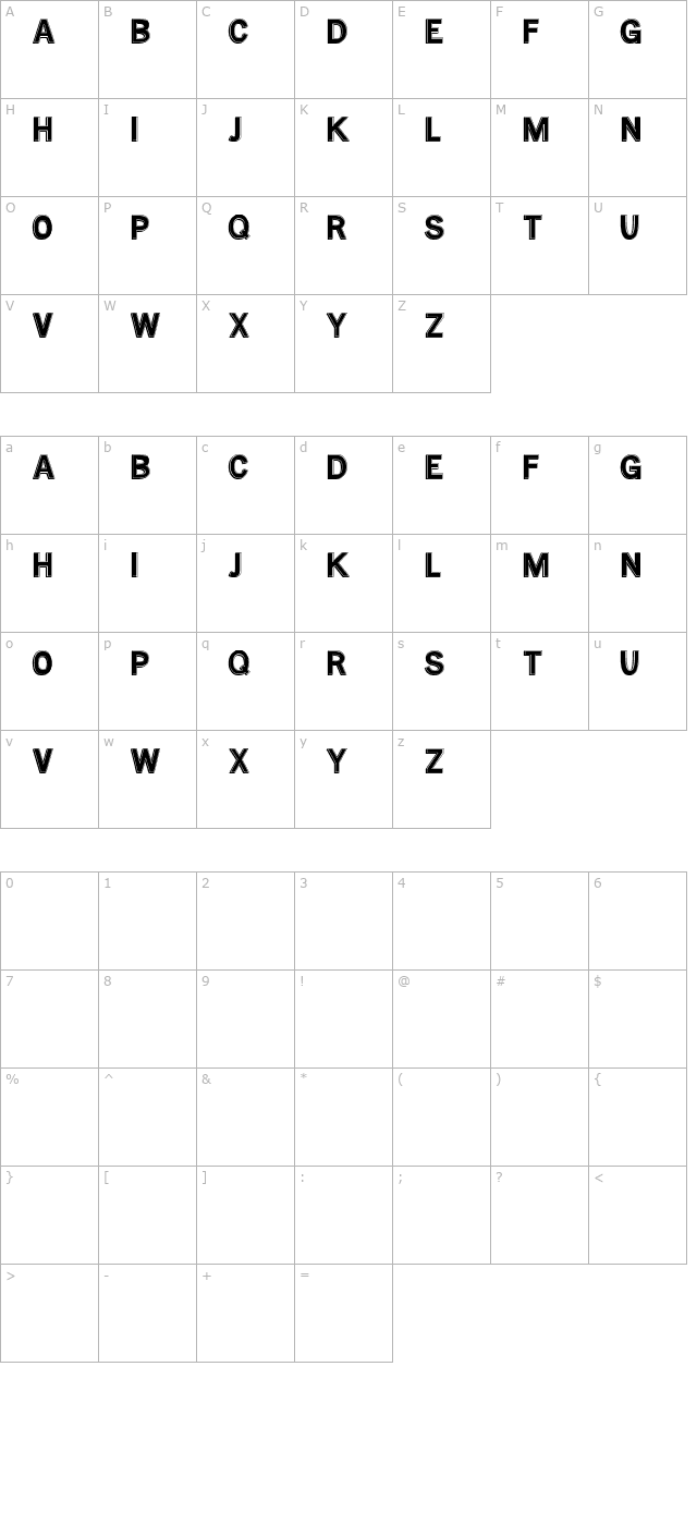 mtf-base-outline character map