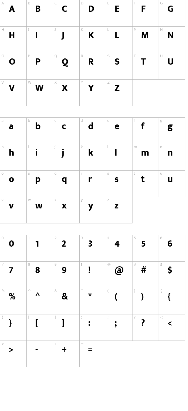 Mukta Mahee ExtraBold character map