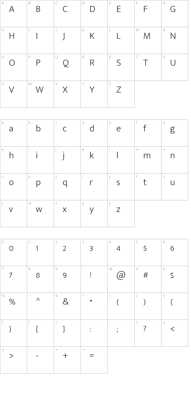 mukta-malar-extralight character map