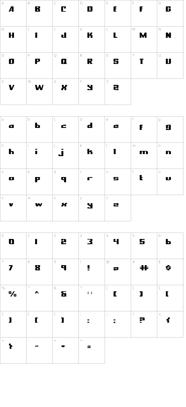 National Express Expanded character map