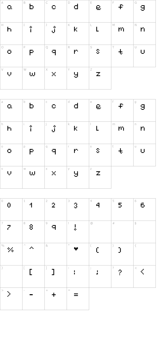 nayupixel character map