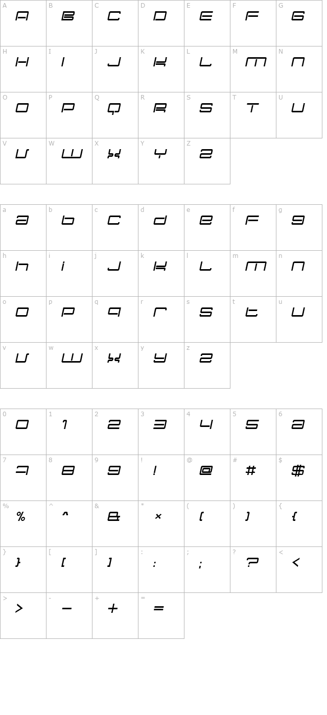 nec-plus-ultra-italic character map