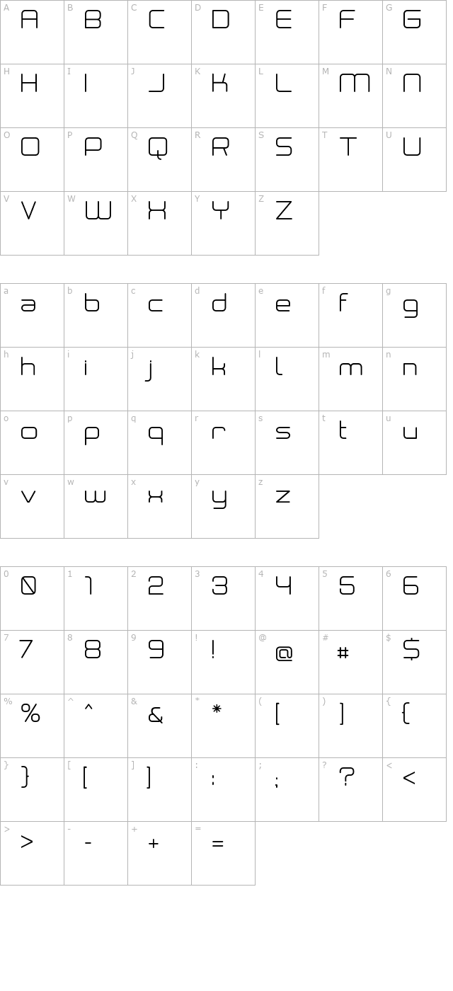 Neogrey character map