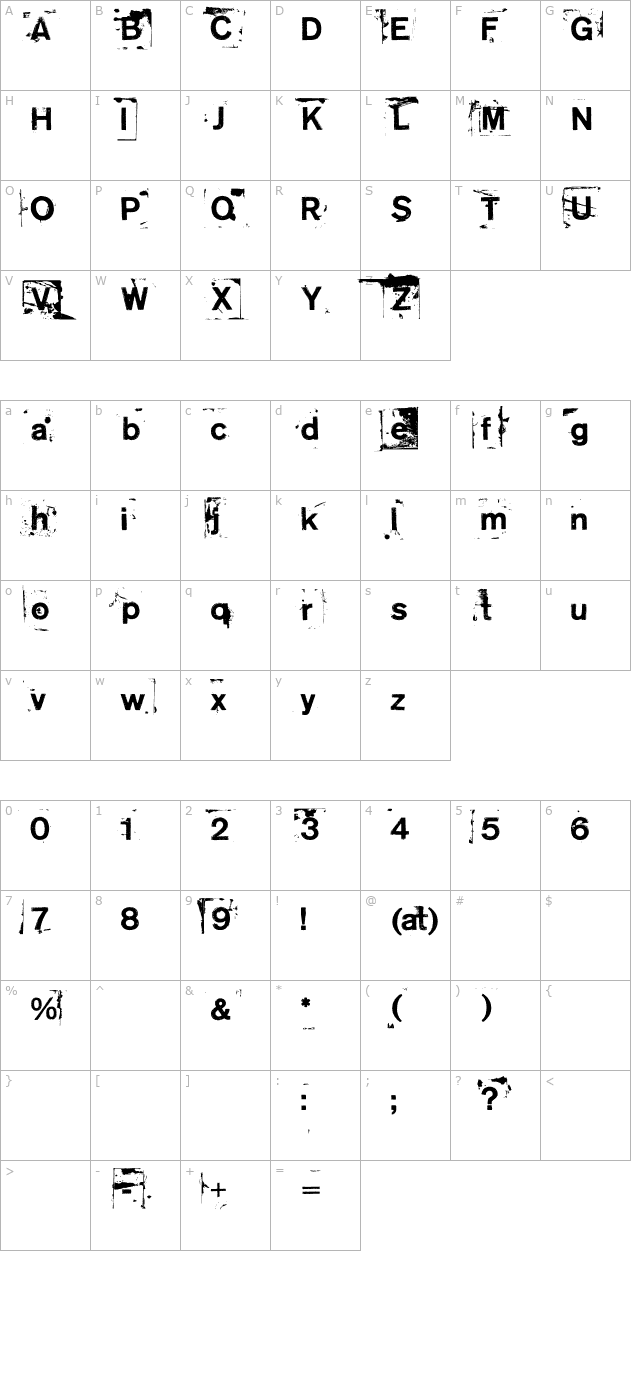 neoprint-m319 character map