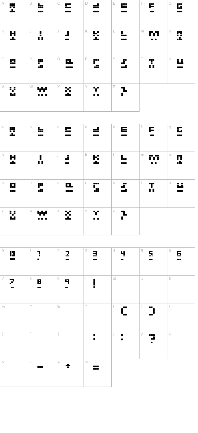 New Tetris character map