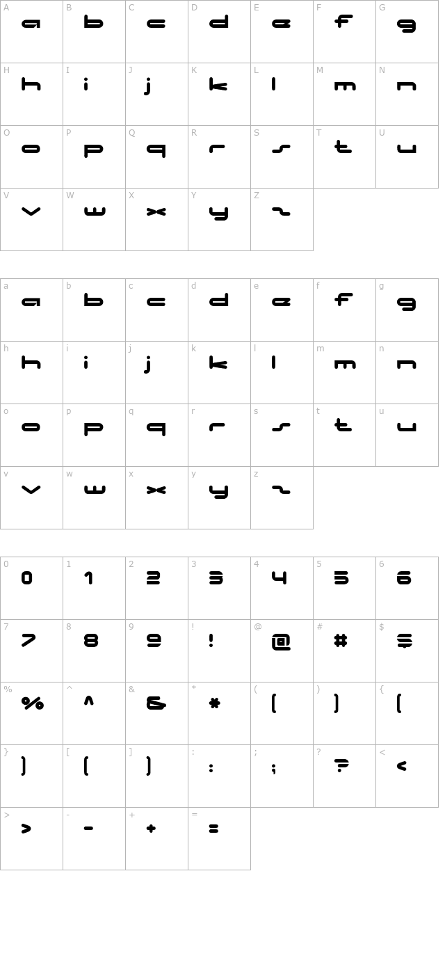 No Clocks character map