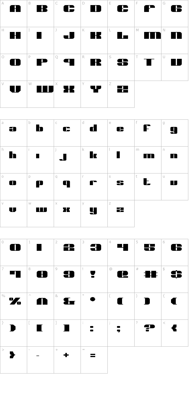 Nolo Contendre Expanded character map